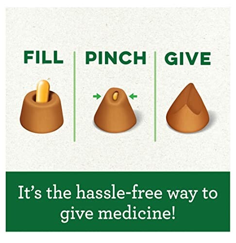 Illustration showing steps to fill, pinch, and give medicine.